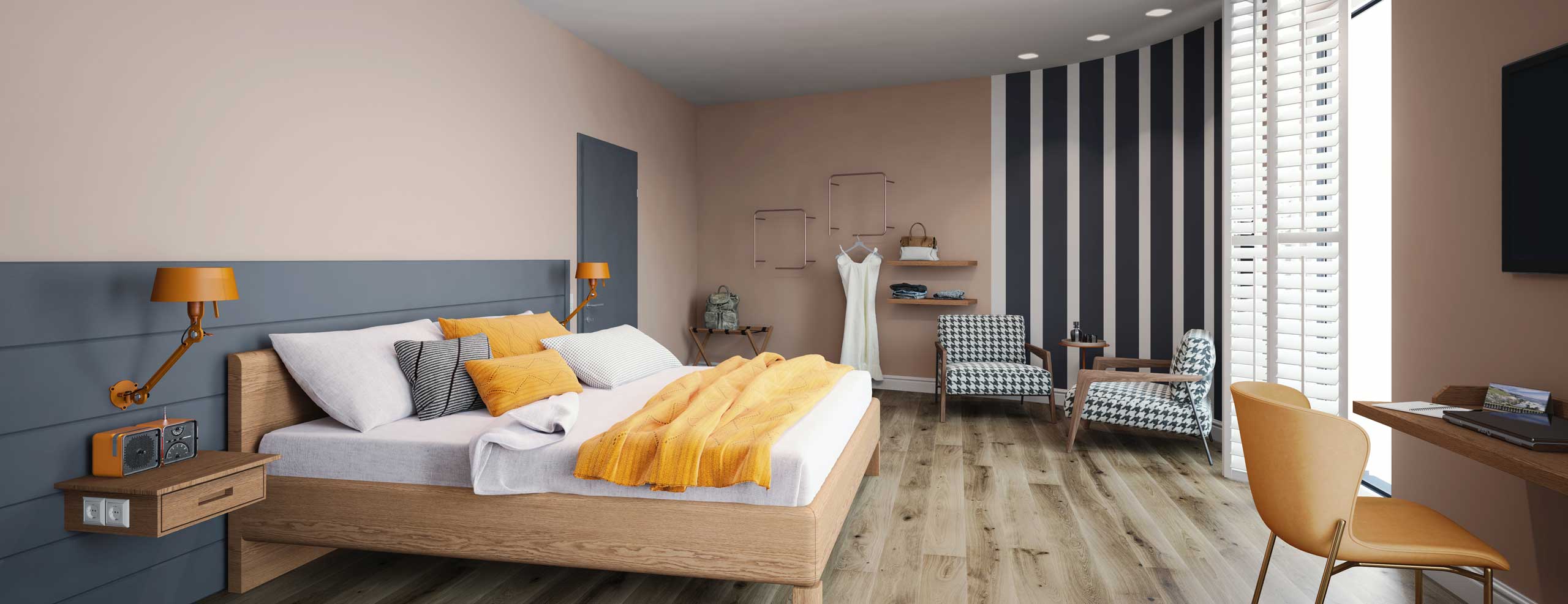 Blick in eines der Komfort-Zimmer des Hotel Neues Pastorat